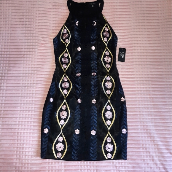 Floral Embroidered Sheath Dress - Picture 1 of 16